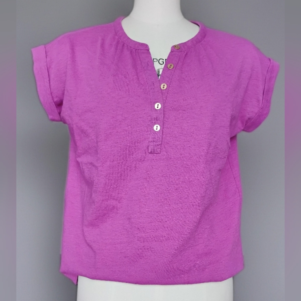 LOFT Women's Magenta Short Sleeve Tee